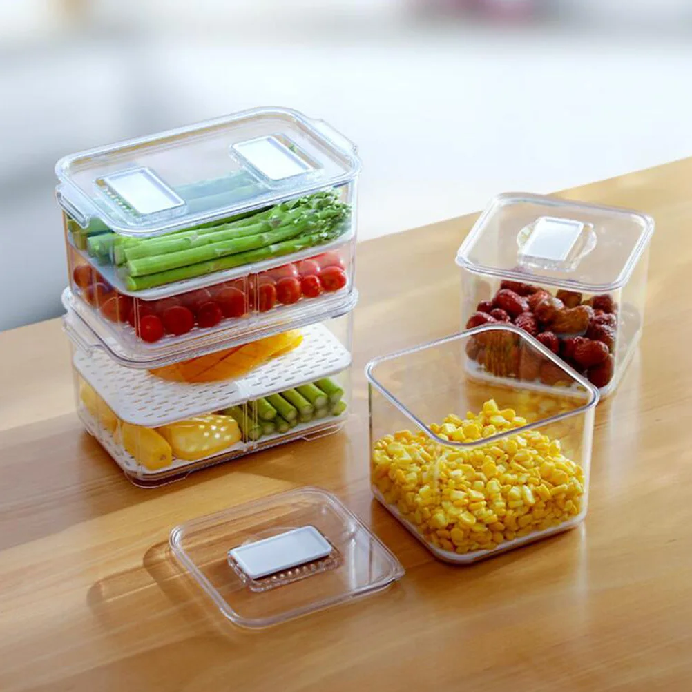 1pc Kitchen Box Crisper Storage Container Bottom Filter Design Refrigerator Food Box Stackable Sealing Pantry Fridge Organizer
1pc Kitchen Box Crisper Storage Container Bottom Filter Design Refrigerator Food Box Stackable Sealing Pantry Fridge Organizer