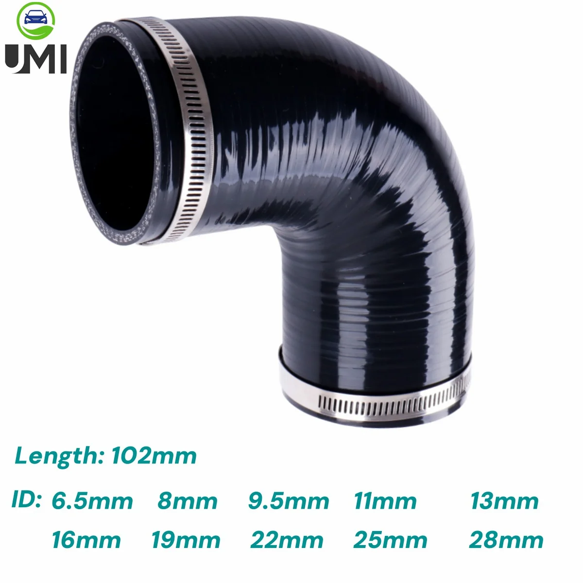 1PC 90 degree Elbow Hose Universal Silicone Coolant Intercooler Connector Pipe ID 6.5 8 9.5 11 13 16 19 22mm Gloss Black 2Clamps
1PC 90 degree Elbow Hose Universal Silicone Coolant Intercooler Connector Pipe ID 6.5 8 9.5 11 13 16 19 22mm Gloss Black 2Clamps