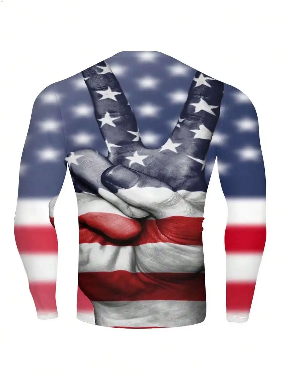 3D Printed American Flag Peace Sign Long Sleeve Compression Shirt Men
3D Printed American Flag Peace Sign Long Sleeve Compression Shirt Men