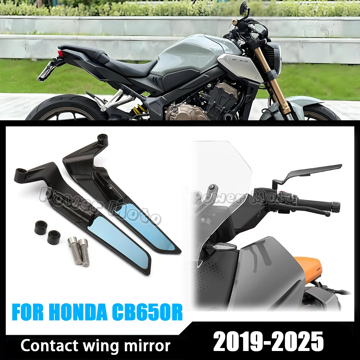 For HONDA CB650R 2019-2025 Motorcycle Rearview Mirrors HD Vision Dark Black Aluminum Fairing Wing Part
For HONDA CB650R 2019-2025 Motorcycle Rearview Mirrors HD Vision Dark Black Aluminum Fairing Wing Part