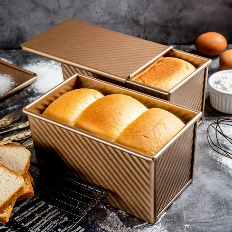 450gLoaf Pan With Cover Bread Baking Mould Cake Toast Non-Stick Toast Box with Lid Gold Aluminized Steel Bread Mould Bread Mold
450gLoaf Pan With Cover Bread Baking Mould Cake Toast Non-Stick Toast Box with Lid Gold Aluminized Steel Bread Mould Bread Mold