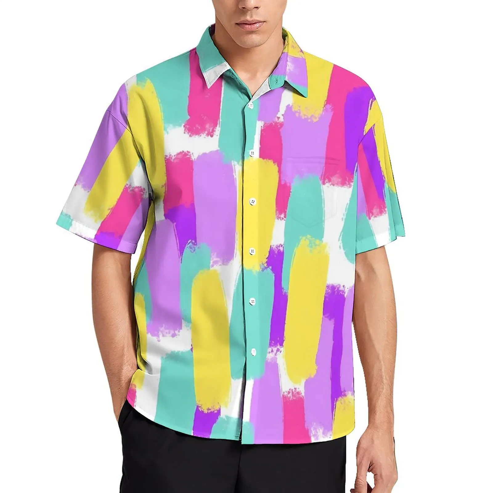 Hawaiian Shirt Beach Paint Brush Print Blouses Abstract Art Elegant Casual Shirts Men Short Sleeve Streetwear Oversized Clothing
Hawaiian Shirt Beach Paint Brush Print Blouses Abstract Art Elegant Casual Shirts Men Short Sleeve Streetwear Oversized Clothing