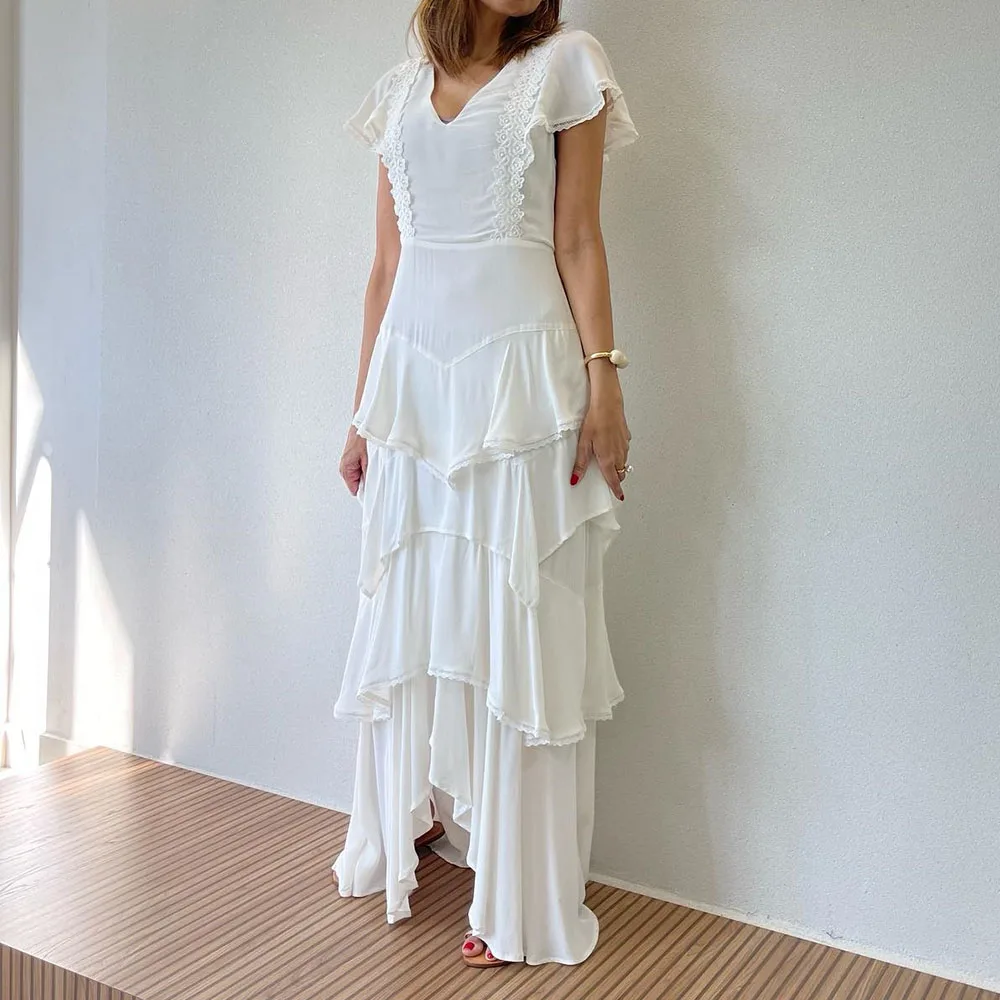Customized A-Line Prom Dresses Floor-Length V-Neck Sleeveless Evening Gown Simple Fashion Lace Tiered Draped Casual Party Gown
Customized A-Line Prom Dresses Floor-Length V-Neck Sleeveless Evening Gown Simple Fashion Lace Tiered Draped Casual Party Gown