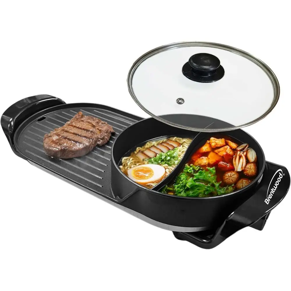 1200w 2-Quart 2-Sided Electric Hot Pot and 18” x 9” Korean BBQ Grill with Ceic Non-Stick Surace, Adjustable Temperature, Removea
1200w 2-Quart 2-Sided Electric Hot Pot and 18” x 9” Korean BBQ Grill with Ceic Non-Stick Surace, Adjustable Temperature, Removea