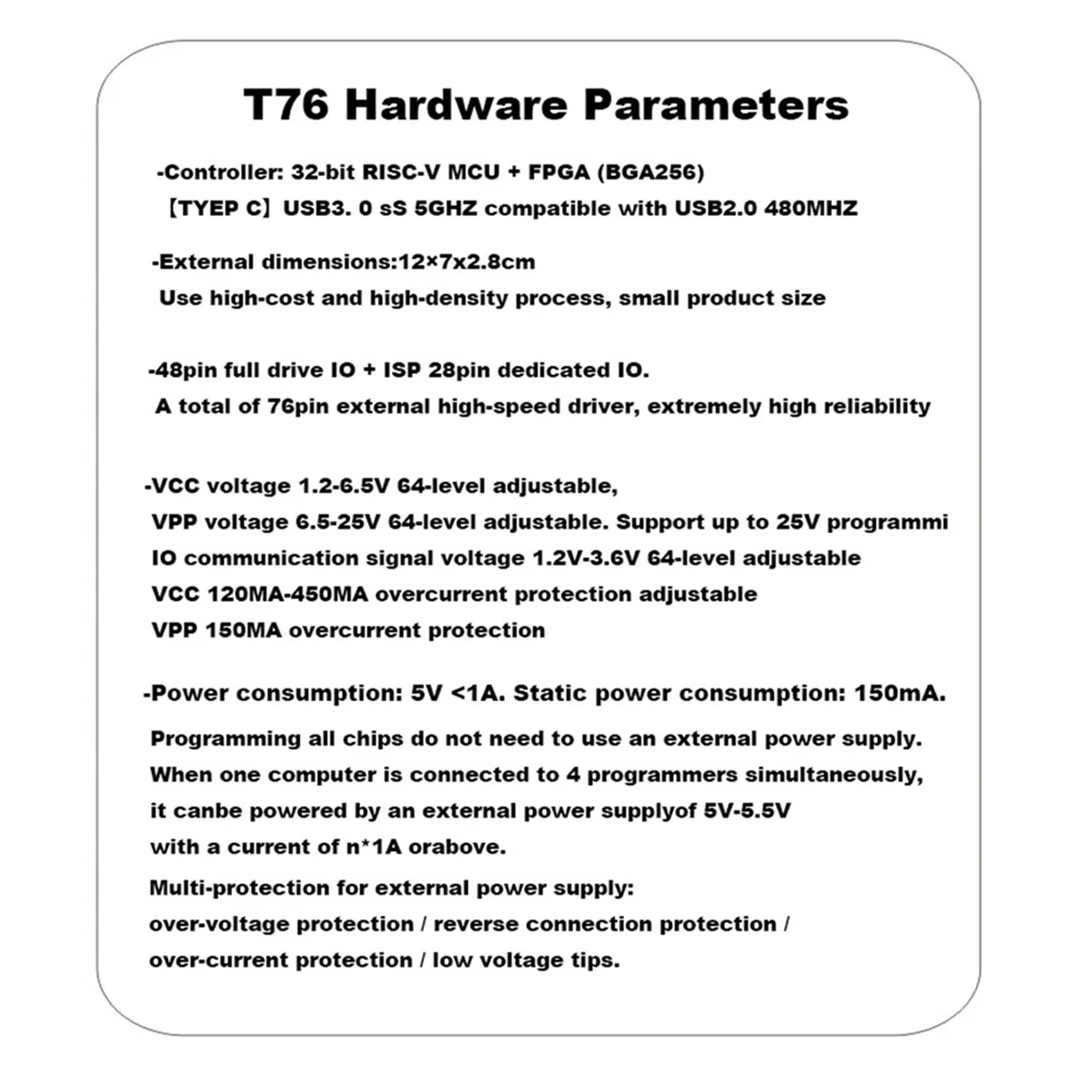 Практичный программатор XGecu T76 USB3.0 с поддержкой EEPROMNAND NOR EMMC BGA, Minpro/TL866II/T56, сменный тестер микросхемы для программатора
Практичный программатор XGecu T76 USB3.0 с поддержкой EEPROMNAND NOR EMMC BGA, Minpro/TL866II/T56, сменный тестер микросхемы для программатора