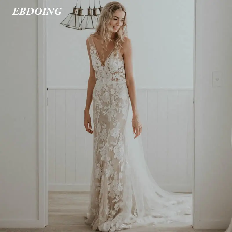 EBDOING Newest Wedding Dress 2022 Mermaid Deep V-neck Neckline With Long-open Back Custom Made Plus Sizes Vestidos De Novia
EBDOING Newest Wedding Dress 2022 Mermaid Deep V-neck Neckline With Long-open Back Custom Made Plus Sizes Vestidos De Novia