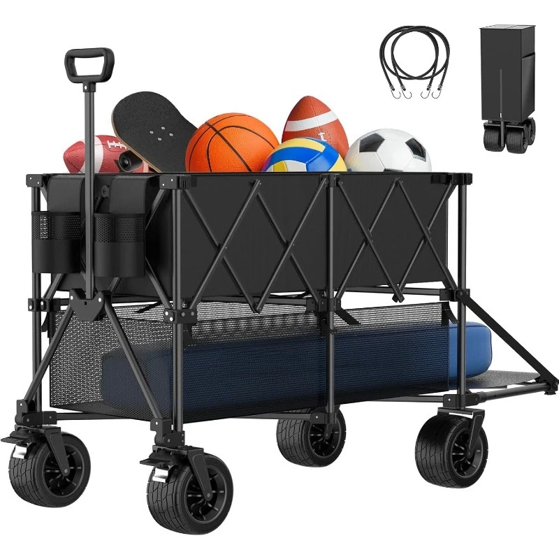 450L Double Decker Wagon with 500lbs Weight Capacity, Utility Wagon Cart Heavy Duty,with Big All-Terrain Beach Wheels & Drink
450L Double Decker Wagon with 500lbs Weight Capacity, Utility Wagon Cart Heavy Duty,with Big All-Terrain Beach Wheels & Drink