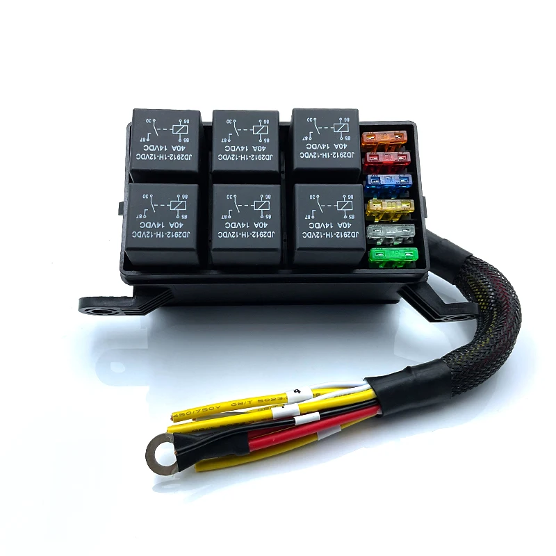 12V 24V Universal 6 Way Fuse Relay Box Block Module Holder 12AWG Pre-Wired Waterproof Kit for Car Automotive Truck Boat MarineRV
12V 24V Universal 6 Way Fuse Relay Box Block Module Holder 12AWG Pre-Wired Waterproof Kit for Car Automotive Truck Boat MarineRV