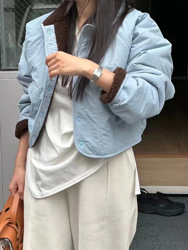 Korean Sle ort Lamb Fur Cotton Jaet Women's Winter New Loose Slimming Small Size Cotton Coat Outerwear Ele
Korean Sle ort Lamb Fur Cotton Jaet Women's Winter New Loose Slimming Small Size Cotton Coat Outerwear Ele