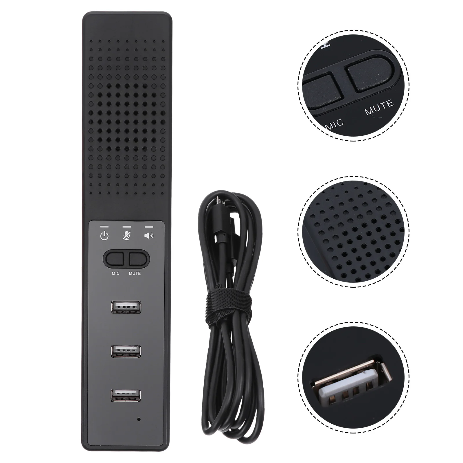 Mini Speaker USB Microphone with 3 Interface Office Desktops Loudspeaker Laptop
Mini Speaker USB Microphone with 3 Interface Office Desktops Loudspeaker Laptop
