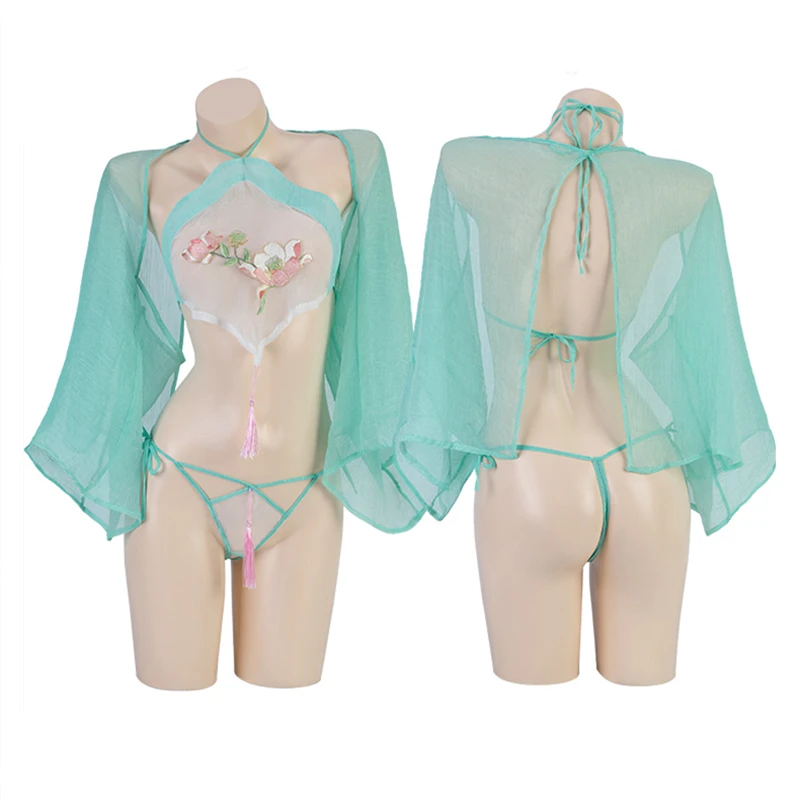 Green Antique Embroidery Hanfu Set Chinese Style Bellyband Traditional Tassels Fairy Costumes Sexy Lingerie Retro Erotic Pajamas
Green Antique Embroidery Hanfu Set Chinese Style Bellyband Traditional Tassels Fairy Costumes Sexy Lingerie Retro Erotic Pajamas