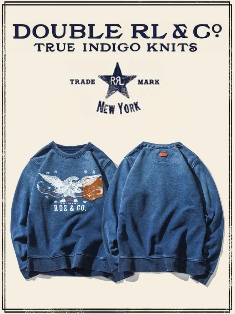 Archival Quali Handmade Double R Eagle Blue Dye Waed American Retro Hoodie Boys Long Sve round Ne Print Sweatirt
Archival Quali Handmade Double R Eagle Blue Dye Waed American Retro Hoodie Boys Long Sve round Ne Print Sweatirt