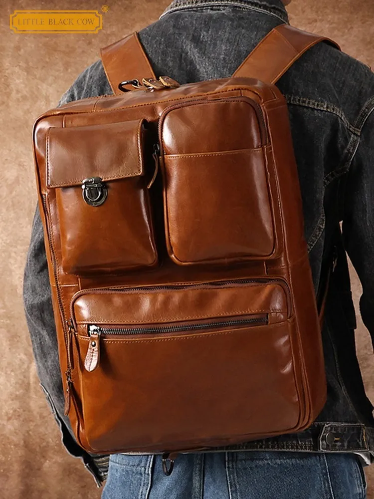Retro Men New Multi Pockets Cowskin Genuine Leather Travel Bag Big Capacity Casual Tote Handbag Single Shoulder Crossbody Bags
Retro Men New Multi Pockets Cowskin Genuine Leather Travel Bag Big Capacity Casual Tote Handbag Single Shoulder Crossbody Bags
