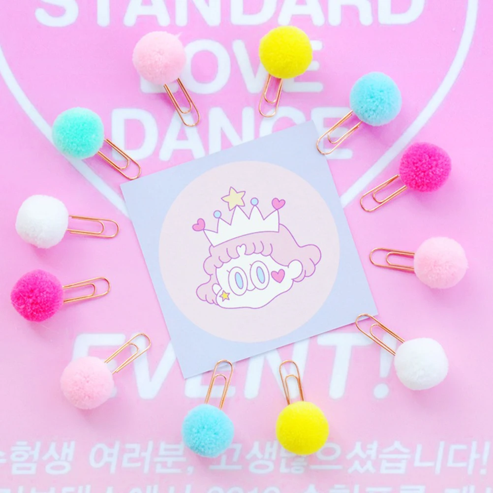 24pcs Candy Colored Wool Paper Clips Ball Bookmark Metal Clips For Notes Photos School Office Home Use Strong Clipping Force
24pcs Candy Colored Wool Paper Clips Ball Bookmark Metal Clips For Notes Photos School Office Home Use Strong Clipping Force