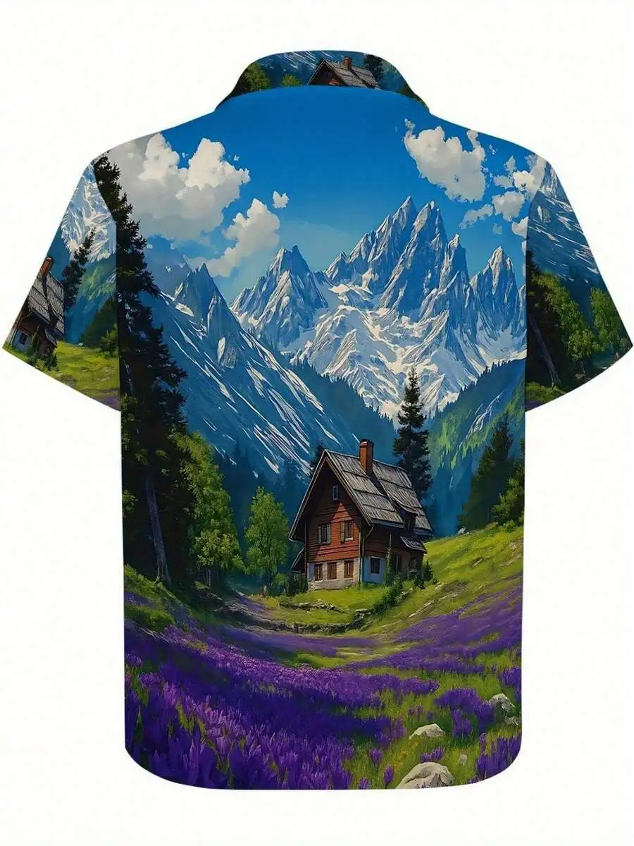 Mountain Valley Cabin Purple Meadow Snow Peaks 3D Print Mens Casual Summer Button Down Shirt
Mountain Valley Cabin Purple Meadow Snow Peaks 3D Print Mens Casual Summer Button Down Shirt