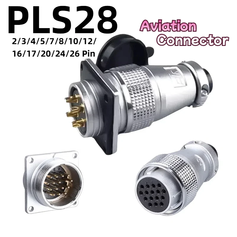 PLS28 Aviation Square Plug Socket Connector—Circular, Butt Joint, Male and Female 2/3/4/5/7/10/12/14/16/19/20/24 Pin
PLS28 Aviation Square Plug Socket Connector—Circular, Butt Joint, Male and Female 2/3/4/5/7/10/12/14/16/19/20/24 Pin