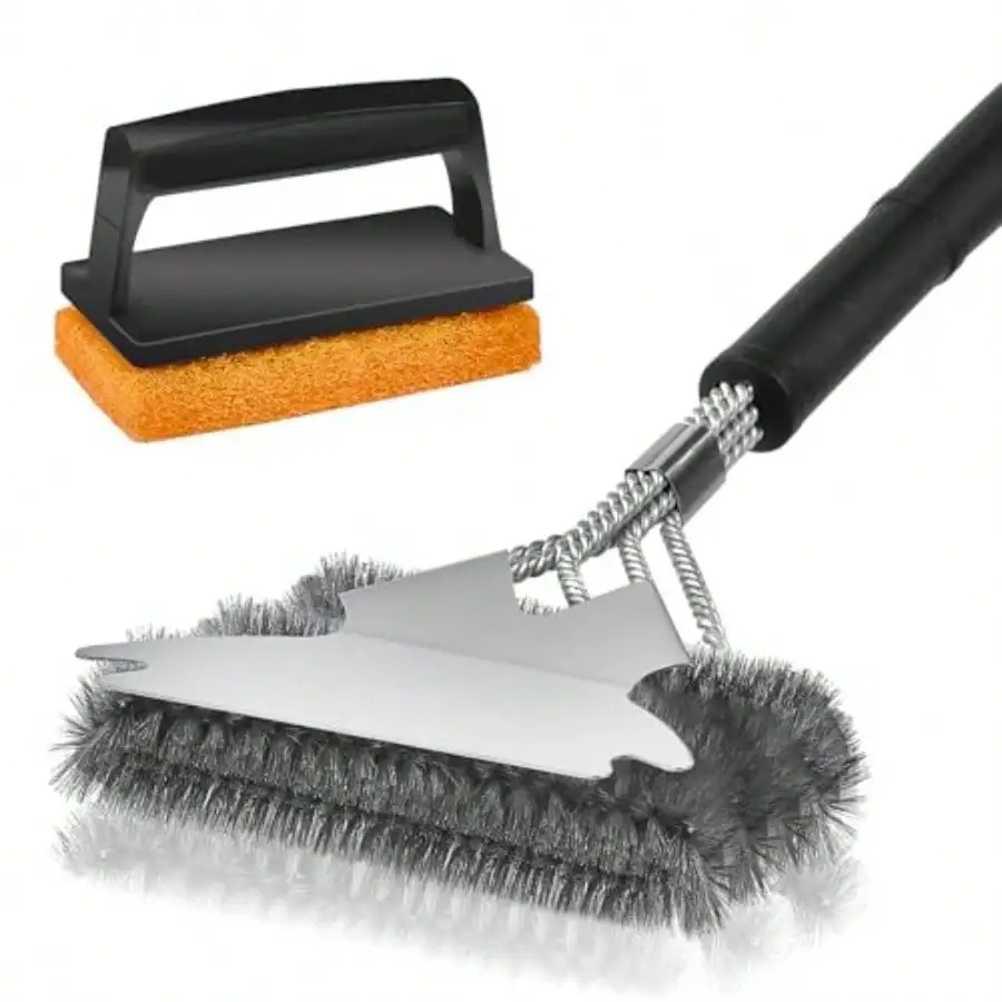 Profional Grill Brush And Scraper Kit - Heavy Duty BBQ Grill Brush With Stainl Steel Scrubber Outdoor Grill Cleaning Brush Tools For Home Restaurant And Commercial Use
Profional Grill Brush And Scraper Kit - Heavy Duty BBQ Grill Brush With Stainl Steel Scrubber Outdoor Grill Cleaning Brush Tools For Home Restaurant And Commercial Use