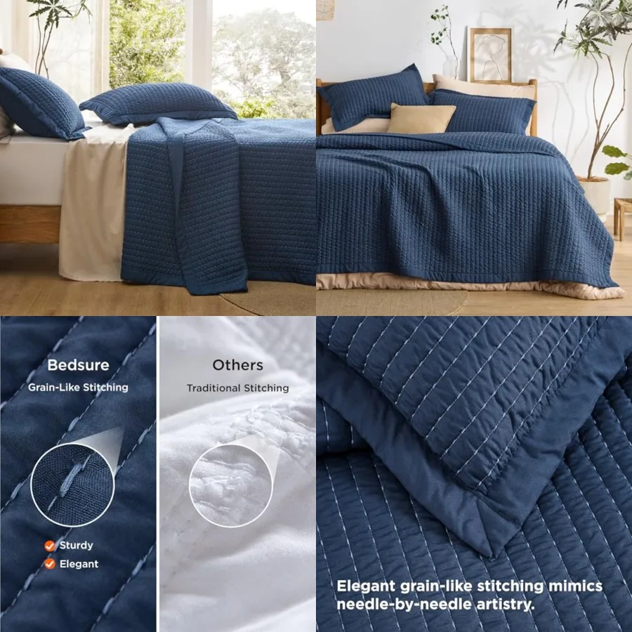 Navy Quilts Queen Size - Queen Quilt Bedding Set Bedspread Coverlet, Lightweight Neutral Striped Bedding, 3-Piece Set with 90x9
Navy Quilts Queen Size - Queen Quilt Bedding Set Bedspread Coverlet, Lightweight Neutral Striped Bedding, 3-Piece Set with 90x9