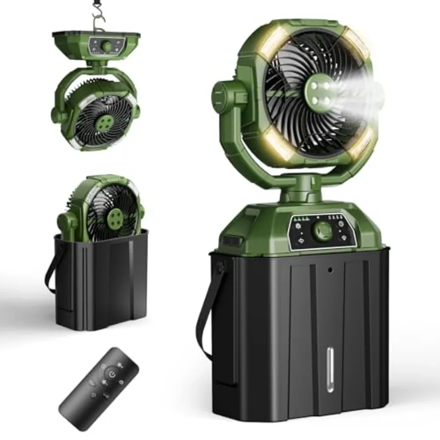 Portable Misting Fan Rechargeable for Hot Weather - 9-inch Auto Swivel Camping Fan with 25000mAh USB Battery as Power Bank, Out
Portable Misting Fan Rechargeable for Hot Weather - 9-inch Auto Swivel Camping Fan with 25000mAh USB Battery as Power Bank, Out
