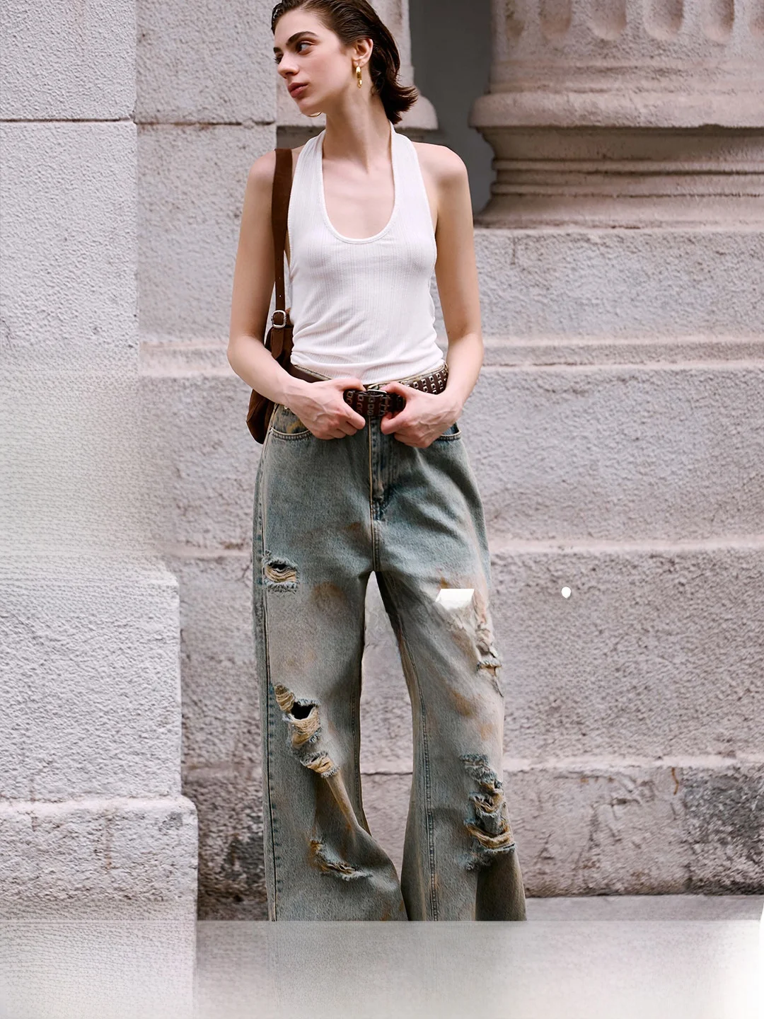 Джинсы женские Luna7xi с широкими штанинами, рваные, свободные, прямые, повседневные, с высокой талией, из хлопка, стрейч, летние, новые, винтажные, с дырками
Джинсы женские Luna7xi с широкими штанинами, рваные, свободные, прямые, повседневные, с высокой талией, из хлопка, стрейч, летние, новые, винтажные, с дырками