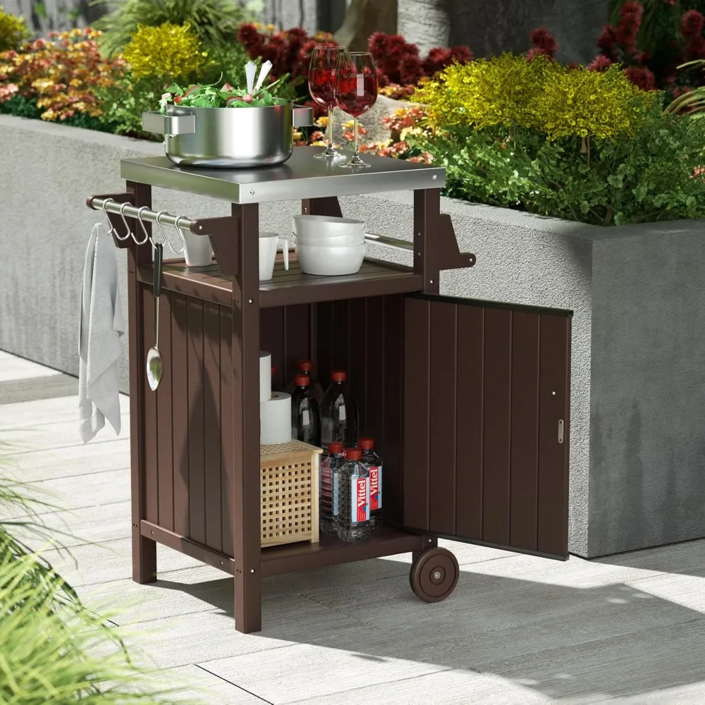 Kitchen Portable Outdoor Grill Cart, Patio Movable Bar Cart with 304 Stainless Steel Top&HDPE Frame, BBQ Table for, Customized
Kitchen Portable Outdoor Grill Cart, Patio Movable Bar Cart with 304 Stainless Steel Top&HDPE Frame, BBQ Table for, Customized
