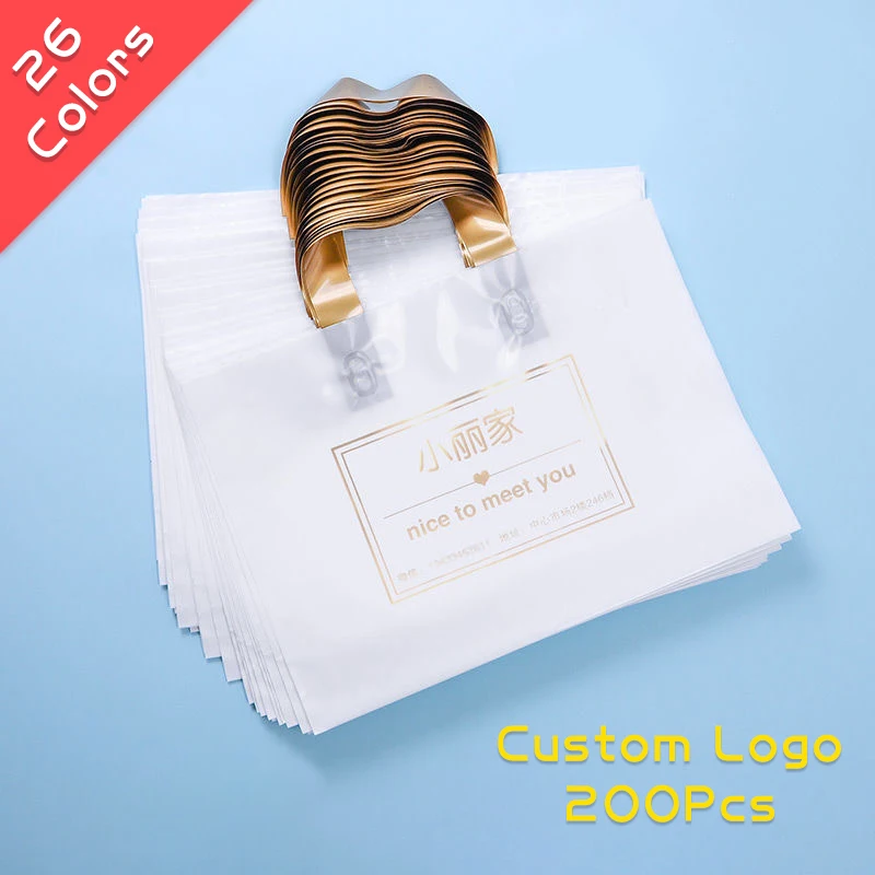 200Pcs/lot Custom Logo Colorful Shopping Bags with Handle Thick Plastic Gift Bags Print One Color Logo On One-sided Free Design
200Pcs/lot Custom Logo Colorful Shopping Bags with Handle Thick Plastic Gift Bags Print One Color Logo On One-sided Free Design