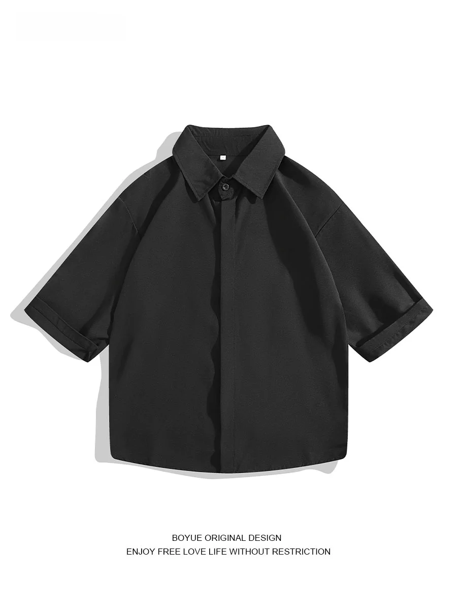 Мужская рубашка BOYUE: летняя, свободного кроя, однотонная, с эффектом драпировки, на пуговицах, повседневная, с воротником-стойкой, цветная
Мужская рубашка BOYUE: летняя, свободного кроя, однотонная, с эффектом драпировки, на пуговицах, повседневная, с воротником-стойкой, цветная