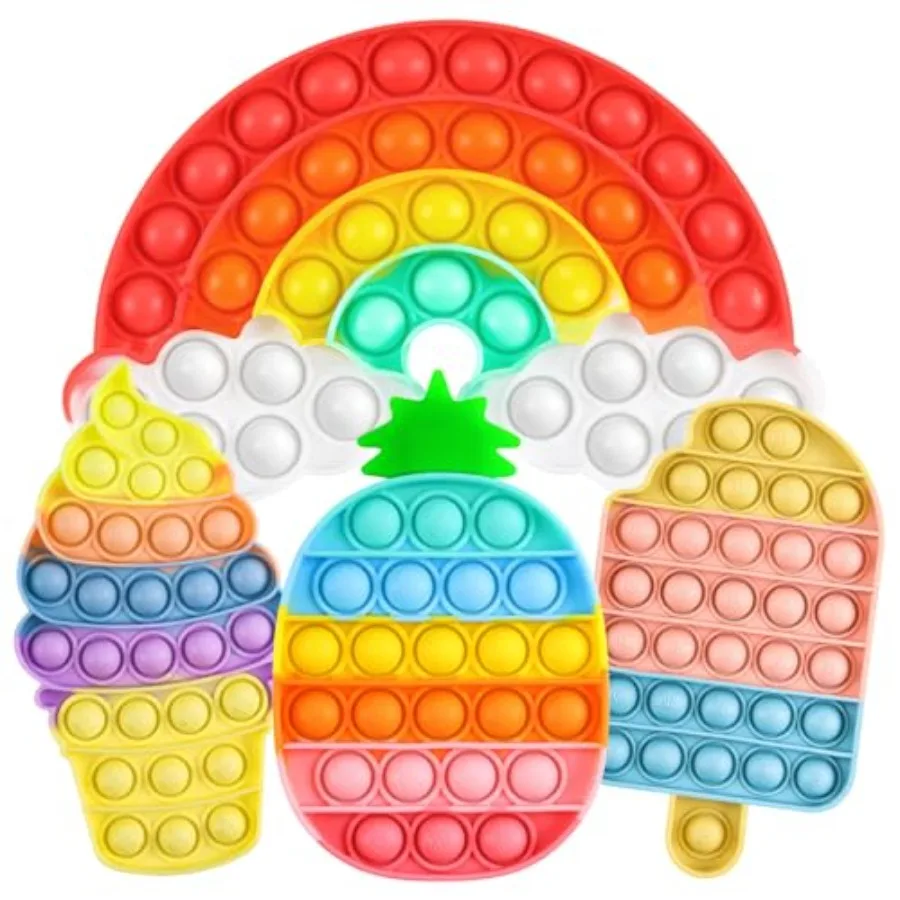 4 Pcs Ice Cream Fidget Toys for Toddlers, Silicone Squeeze Sensory Toys, Rainbow Bubble Stress Anxiety Relief Relax Toy, Stress
4 Pcs Ice Cream Fidget Toys for Toddlers, Silicone Squeeze Sensory Toys, Rainbow Bubble Stress Anxiety Relief Relax Toy, Stress