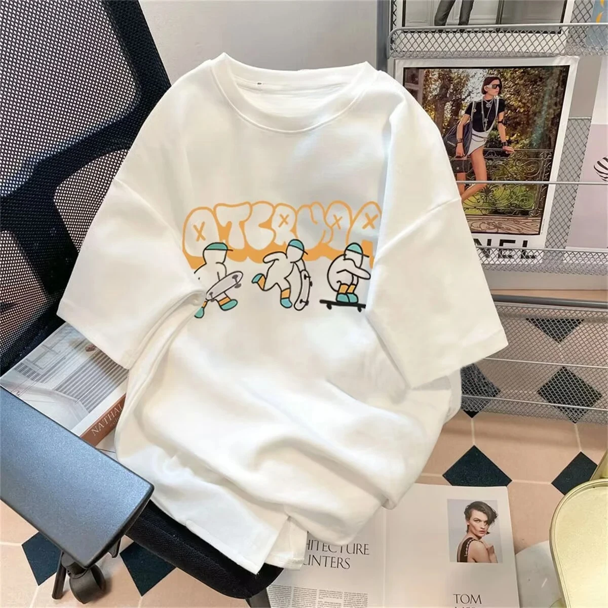 Heavyweight Pure Korean Sle Couple Casual Round Ne Summer Versatile Women Top Graphic T Shirts Vintage Summer Streetwear Women
Heavyweight Pure Korean Sle Couple Casual Round Ne Summer Versatile Women Top Graphic T Shirts Vintage Summer Streetwear Women