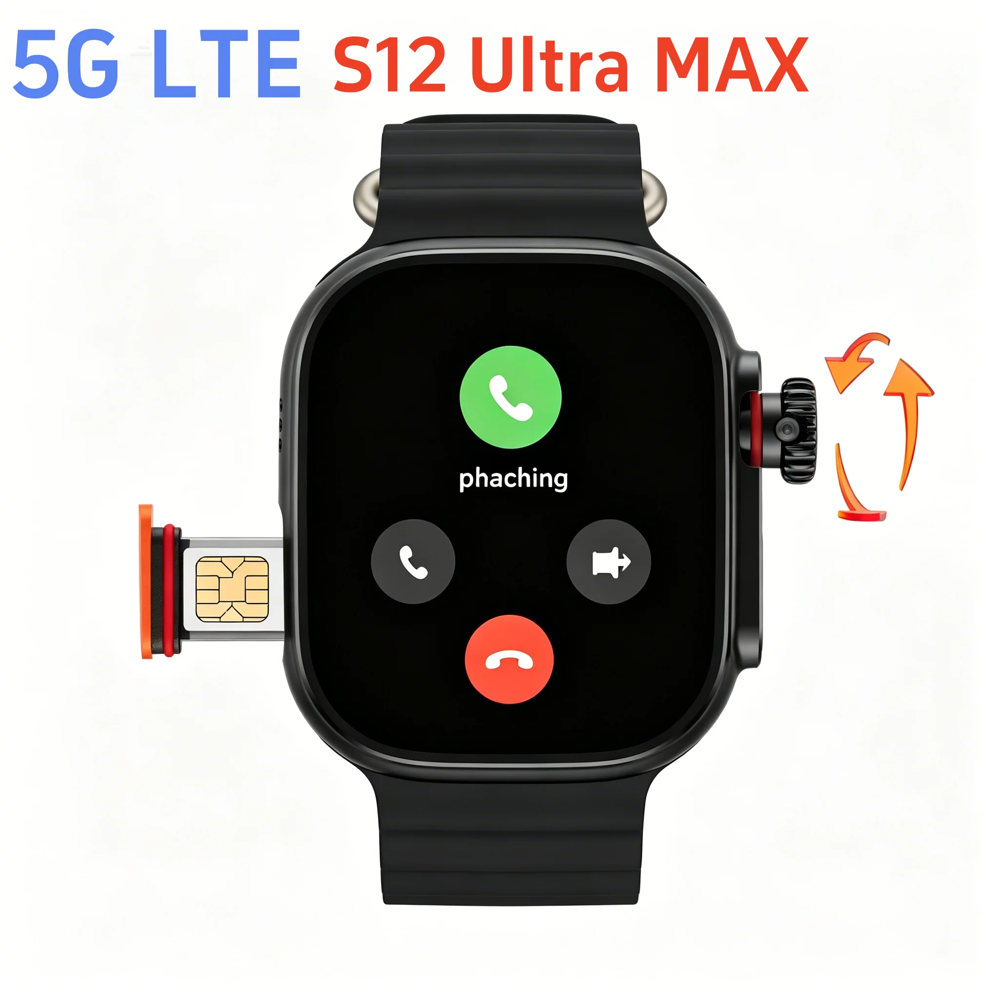 Newest S12 Ultra MAX 5G LTE 2.29inch Amoled Smart Watch Smartwacth With 200° Rotary Camera GPS WIFI SIM Card Slot APP Download
Newest S12 Ultra MAX 5G LTE 2.29inch Amoled Smart Watch Smartwacth With 200° Rotary Camera GPS WIFI SIM Card Slot APP Download