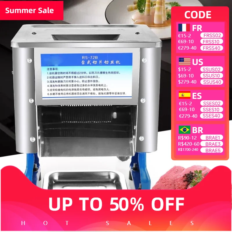 High Quality Commercial Stainless Steel Electric Meat Slicing Machine 550w Desktop Auto Meat Cutting Machine Fresh Meat Mincer
High Quality Commercial Stainless Steel Electric Meat Slicing Machine 550w Desktop Auto Meat Cutting Machine Fresh Meat Mincer