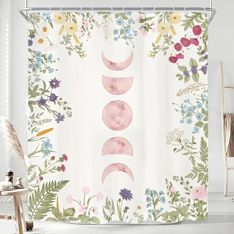 Pink Moon Floral Shower Curtain 72x72 Polyester Washable with Hooks Romantic Nature Decor
Pink Moon Floral Shower Curtain 72x72 Polyester Washable with Hooks Romantic Nature Decor