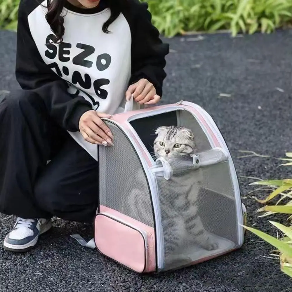 Opening-Mesh Pet Cat Backpacks Front Window Large Capacity Cat Carrying Bag Foldable Comfortable Cat Carrier Shoulder Bag
Opening-Mesh Pet Cat Backpacks Front Window Large Capacity Cat Carrying Bag Foldable Comfortable Cat Carrier Shoulder Bag