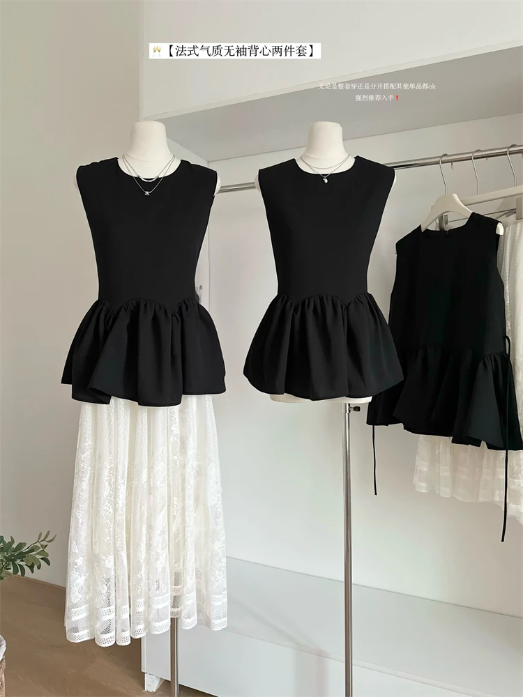 2025 Summer Women French Retro Old Money Elegant Elegant Trendy Outfits 2 Piece Set Sleeveless Tank Top + Midi Mesh Skirts New
2025 Summer Women French Retro Old Money Elegant Elegant Trendy Outfits 2 Piece Set Sleeveless Tank Top + Midi Mesh Skirts New