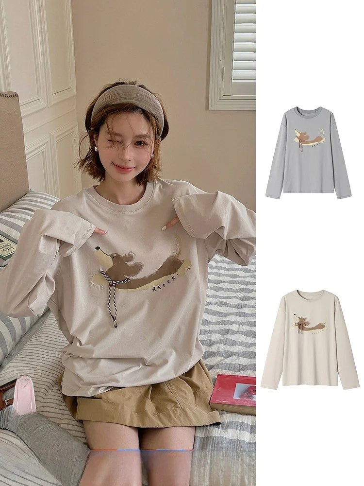 Brand Long Sleeve T-Shirt Elastic Sausage Dog Print Cotton Casual Summer Top for Women Commute Style round Neck
Brand Long Sleeve T-Shirt Elastic Sausage Dog Print Cotton Casual Summer Top for Women Commute Style round Neck