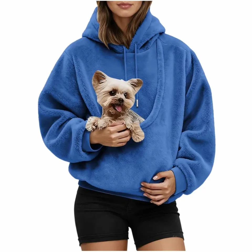 Autumn Winter Women's Plush Hoodies With Pet Bag Thicken Hooded Sweatshirt Large Pocket Pet Friendly Top Daily Comfy Clothes
Autumn Winter Women's Plush Hoodies With Pet Bag Thicken Hooded Sweatshirt Large Pocket Pet Friendly Top Daily Comfy Clothes