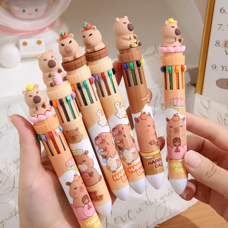 5Pcs/Lot Kawaii Capybara Multicolor Ballpoint Pen 10Colors Cute Cartoon Animal Retractable Pens Student School Office Stationery
5Pcs/Lot Kawaii Capybara Multicolor Ballpoint Pen 10Colors Cute Cartoon Animal Retractable Pens Student School Office Stationery