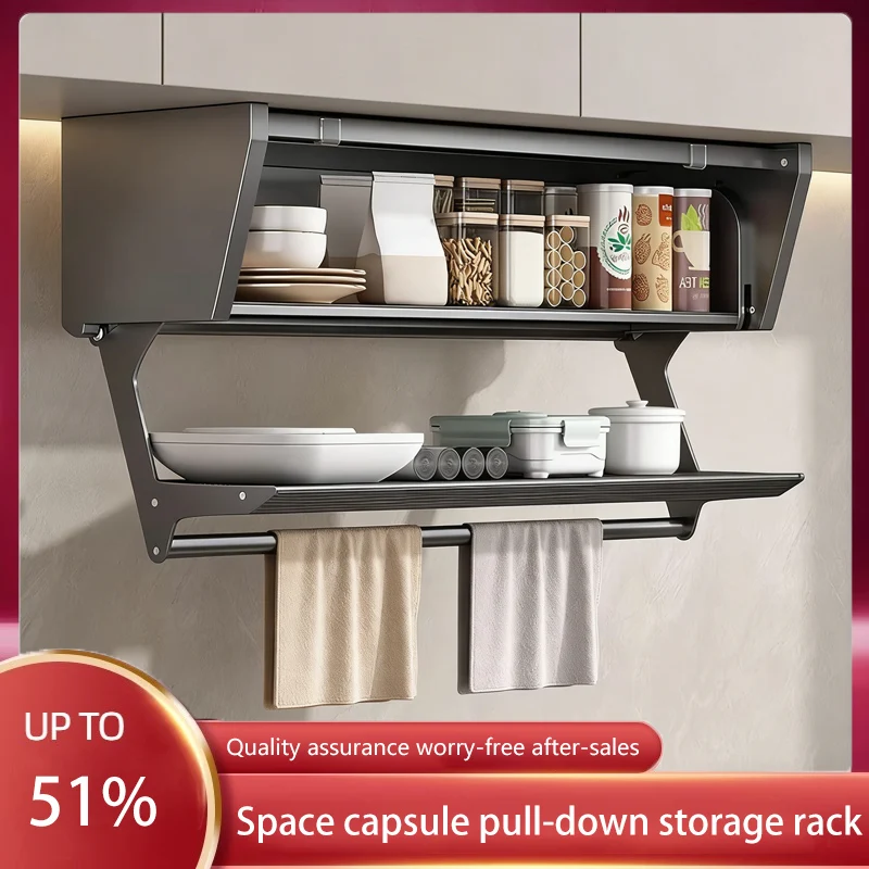 Household Under Cabinet Pull Down Spice Rack Wall Mounted Space Capsule Kitchen Storage Organizer With Foldable Prep Tray
Household Under Cabinet Pull Down Spice Rack Wall Mounted Space Capsule Kitchen Storage Organizer With Foldable Prep Tray