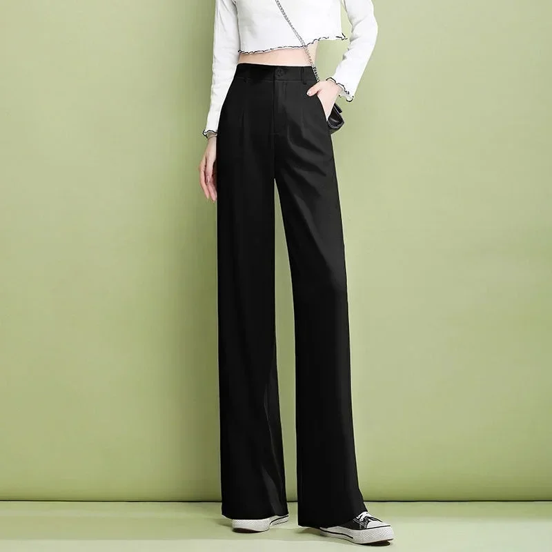 2025 Straight Hot Wide Leg Loose Elegant Trousers for Women Dress Pants Fashion Casual White Fluid Long Summer Woman Suit Pants
2025 Straight Hot Wide Leg Loose Elegant Trousers for Women Dress Pants Fashion Casual White Fluid Long Summer Woman Suit Pants