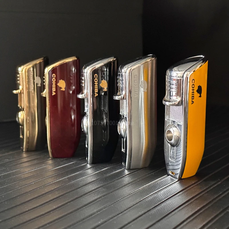 Новая зажигалка COHIBA, металлическая 3-струйная бутановая горелка, зажигалка для штамповки сигар, острая зажигалка, нож для сигар, ножницы для сигар в подарок (без газа)
Новая зажигалка COHIBA, металлическая 3-струйная бутановая горелка, зажигалка для штамповки сигар, острая зажигалка, нож для сигар, ножницы для сигар в подарок (без газа)