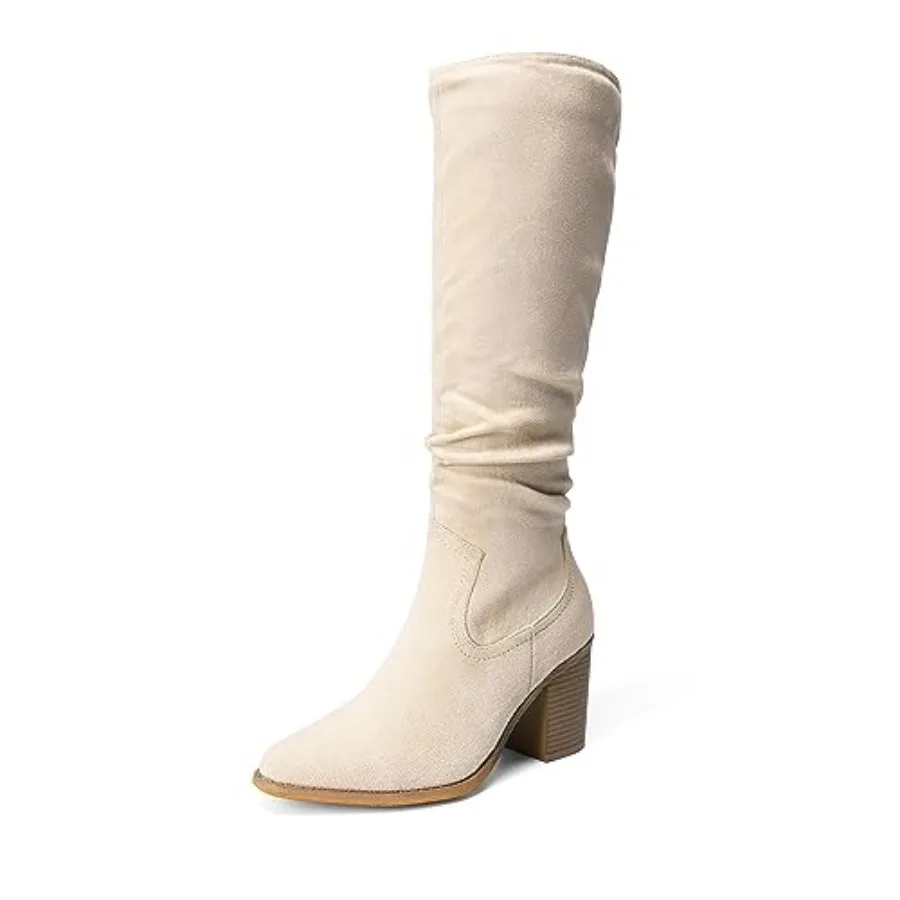 DREAM PAIRS Women's Knee-High Boots, Comfortable Chunky Block Heel Pointed Toe Pull On Side Zipper Suede Slouch Riding Boots
DREAM PAIRS Women's Knee-High Boots, Comfortable Chunky Block Heel Pointed Toe Pull On Side Zipper Suede Slouch Riding Boots