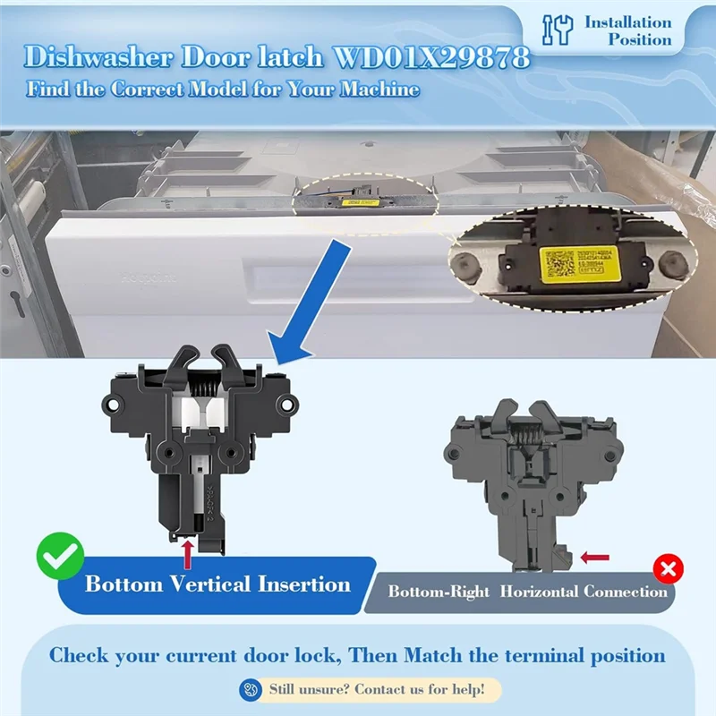 WD01X29878 Защелка дверцы посудомоечной машины для GE, Hotpoint, замена WD01X27701 4979622 PD00072017 AP7176296 PS16659468 265D1214G004ABKW
WD01X29878 Защелка дверцы посудомоечной машины для GE, Hotpoint, замена WD01X27701 4979622 PD00072017 AP7176296 PS16659468 265D1214G004ABKW