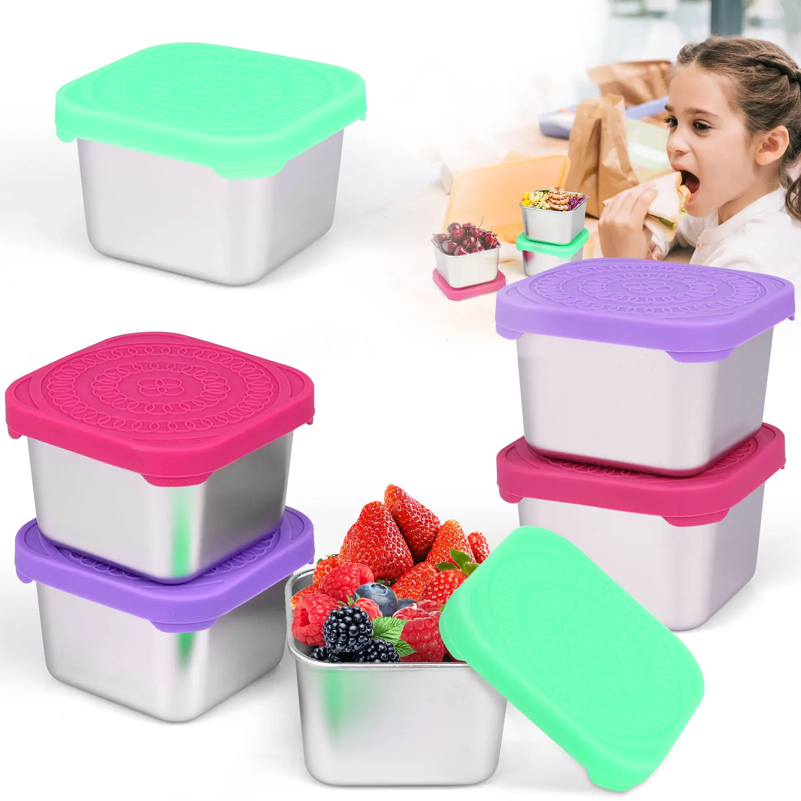 6 шт. контейнеры для закусок из нержавеющей стали, 6 унций, штабелируемые детские контейнеры для закусок, герметичные миски для закусок из нержавеющей стали с силиконовой крышкой
6 шт. контейнеры для закусок из нержавеющей стали, 6 унций, штабелируемые детские контейнеры для закусок, герметичные миски для закусок из нержавеющей стали с силиконовой крышкой