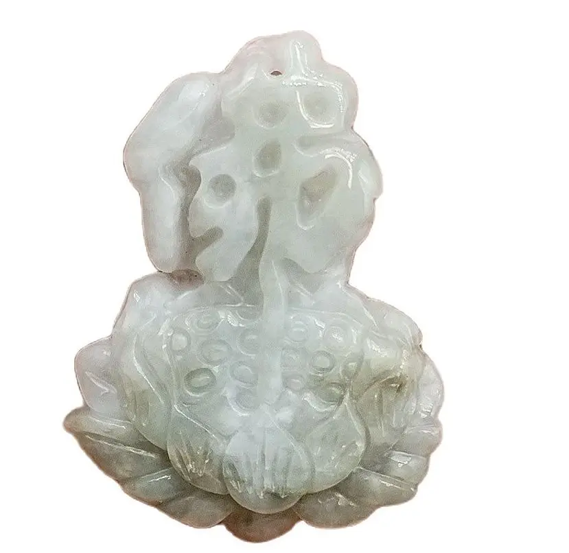 Certified Burma 100%Natural Type A Jade Jadeite Carved Fo Lotus Flower Pendant
Certified Burma 100%Natural Type A Jade Jadeite Carved Fo Lotus Flower Pendant