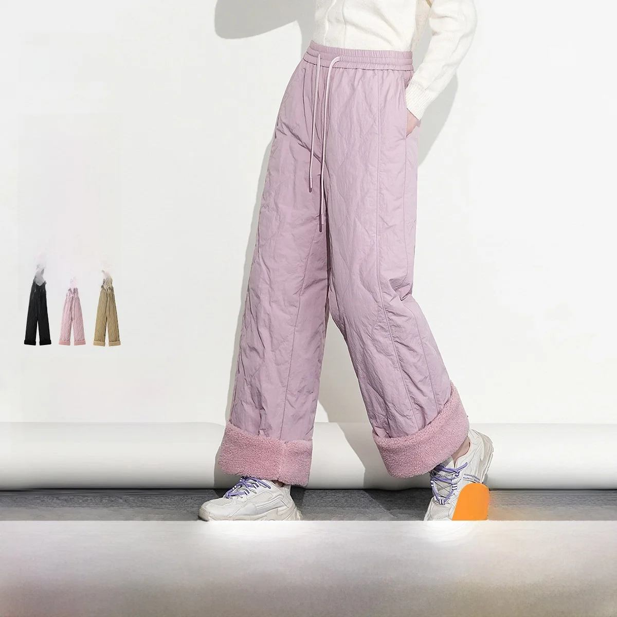 Pink Duck down Straight Leg Pants Women's High Waist Long Trousers Fashionable Trendy Snow Flying 2026 New Korean Style
Pink Duck down Straight Leg Pants Women's High Waist Long Trousers Fashionable Trendy Snow Flying 2026 New Korean Style