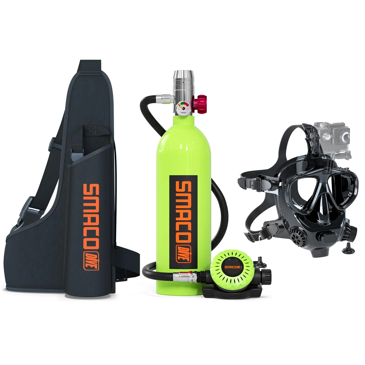 SMACO 1L Scuba Diving Tank Set,Mini Oxygen Cylinder with Full Face Snorkel Mask,Portable Travel Diving Kit Christmas Gift
SMACO 1L Scuba Diving Tank Set,Mini Oxygen Cylinder with Full Face Snorkel Mask,Portable Travel Diving Kit Christmas Gift