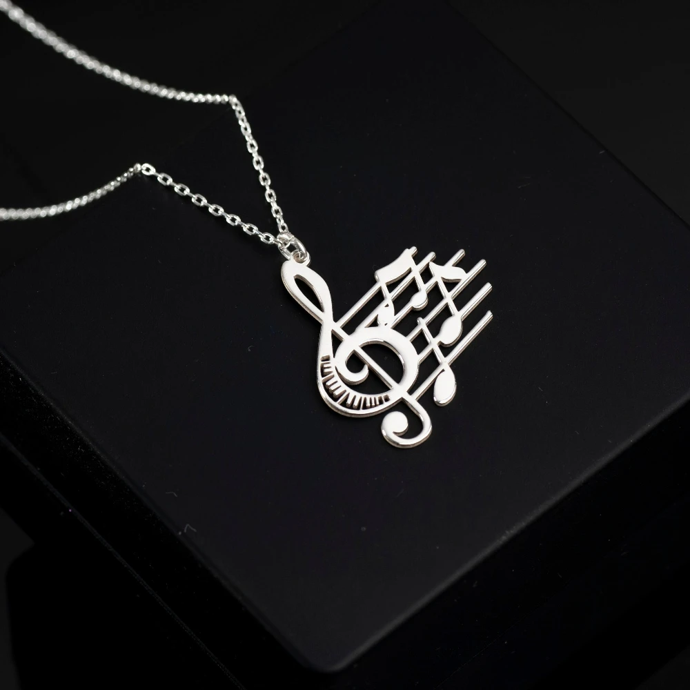 Treble Clef Note Necklace Music Lover Gift 18K Gold Plated Stainless Steel Music Note Pendant Piano Necklace Can Custom Name
Treble Clef Note Necklace Music Lover Gift 18K Gold Plated Stainless Steel Music Note Pendant Piano Necklace Can Custom Name