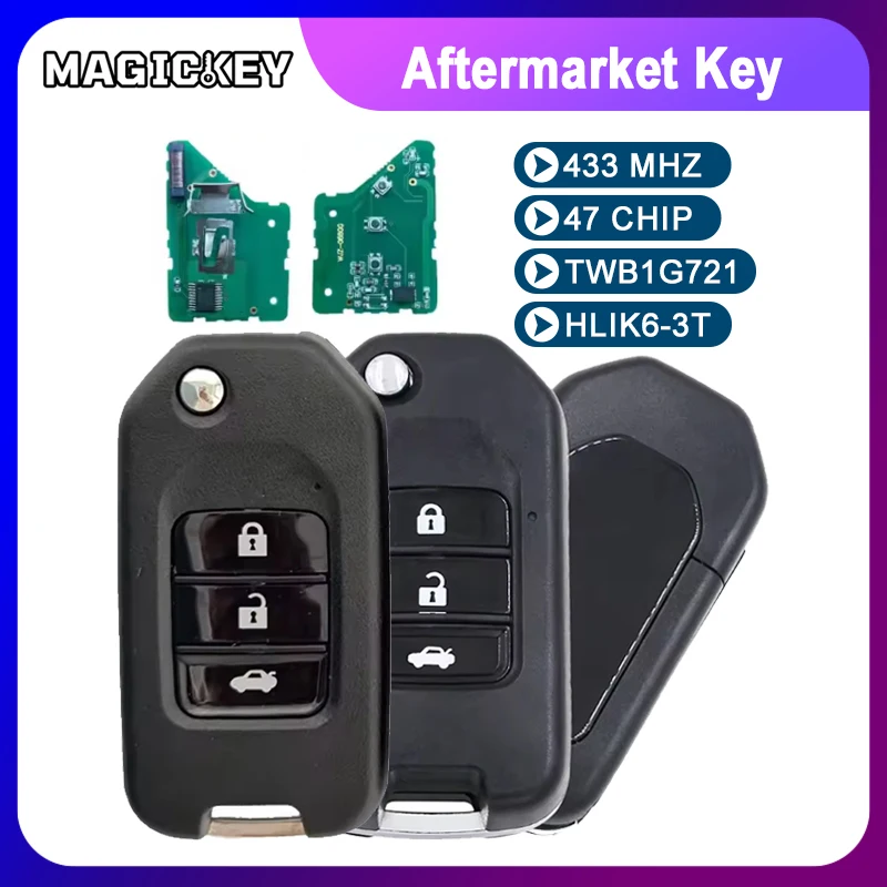Car Remote Key Fob for Honda Civic City CRV XR-V HR-V FRV Accord Jazz Vezel 433Mhz ID47 Chip FCC:TWB1G721 / HLIK6-3T Blade A / G
Car Remote Key Fob for Honda Civic City CRV XR-V HR-V FRV Accord Jazz Vezel 433Mhz ID47 Chip FCC:TWB1G721 / HLIK6-3T Blade A / G