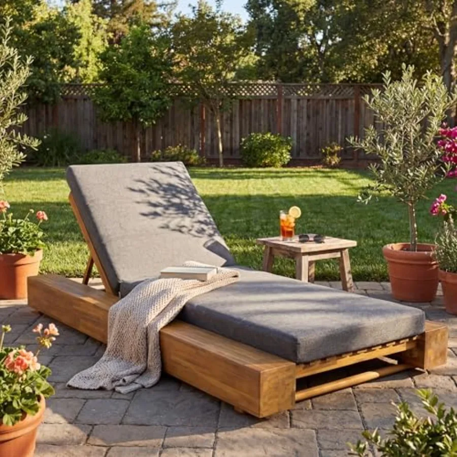 Tory Acacia Wood Chaise Lounge Chair Outdoor, Poolside Sun Lounger Recliner, Patio Outdoor Chaise Lounge with Cushions, Adjusta
Tory Acacia Wood Chaise Lounge Chair Outdoor, Poolside Sun Lounger Recliner, Patio Outdoor Chaise Lounge with Cushions, Adjusta