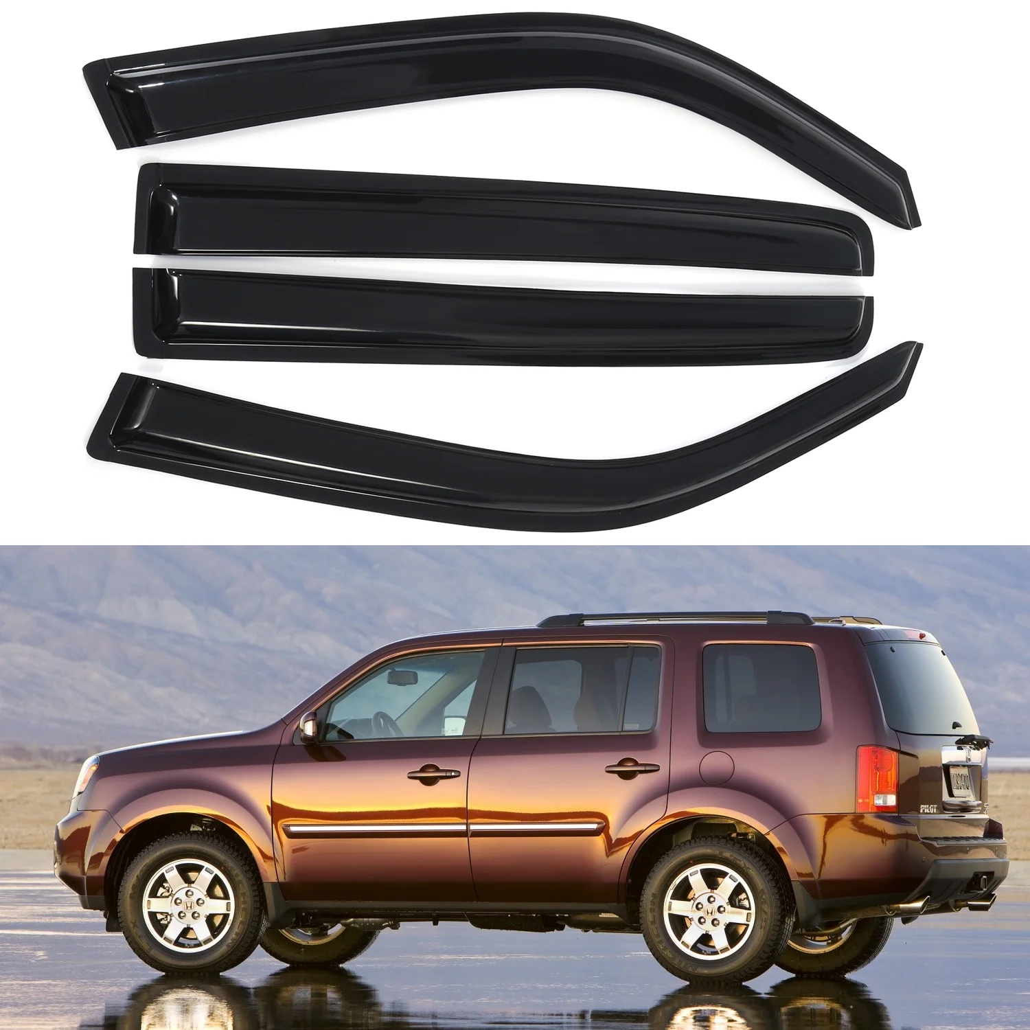 For Honda Pilot 4 Door 2009-2015 Wind Deflectors Tinted 4pcs Set Window Visors Sun Rain Vent Guards Without Drain Channel 1.5MM Thickness
For Honda Pilot 4 Door 2009-2015 Wind Deflectors Tinted 4pcs Set Window Visors Sun Rain Vent Guards Without Drain Channel 1.5MM Thickness